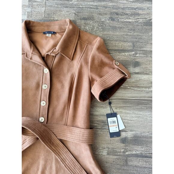 NWT!! Tommy Hilfiger Brown Short Sleeve Belted Dress (Size 12) - Picture 2 of 3